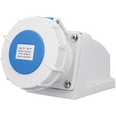 Prise de connecteur industrielle 32A 2P+E montée en surface IP67 étanche 220-250V