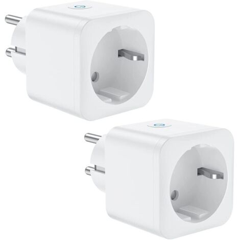 Prise de connexion WiFi, prise intelligente 16A 3300W, compatible avec Alexa Google Home, avec commande vocale et télécommande, prise de minuterie avec fonction minuterie (2 Pack)