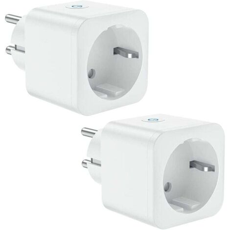 Prise de connexion WiFi, prise intelligente 16A 3300W, compatible avec Alexa Google Home, avec commande vocale et télécommande, prise de minuterie avec fonction minuterie (2 Pack)