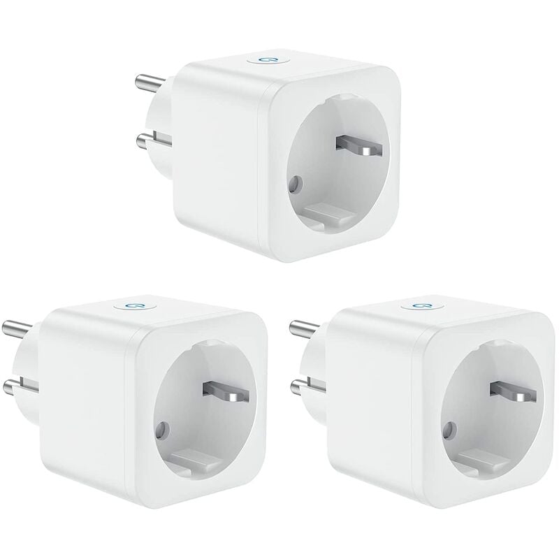 Aougo - Prise de connexion WiFi, prise intelligente 16A 3300W, compatible avec Alexa Google Home, avec commande vocale et télécommande, prise de