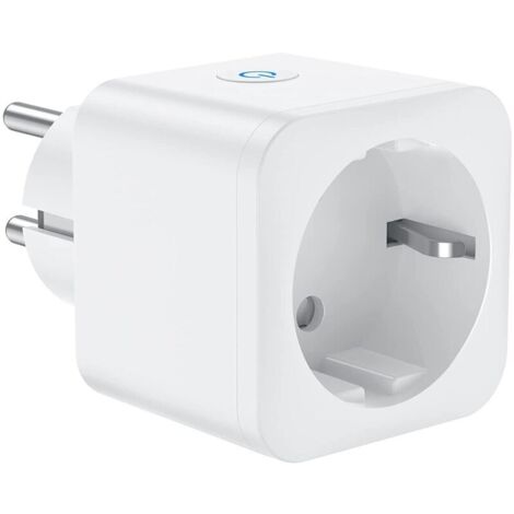 Prise de connexion WiFi, prise intelligente 16A 3680W, compatible avec Alexa Google Home, avec commande vocale et télécommande, prise de minuterie avec fonction minuterie (1 Pack)