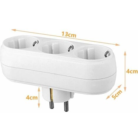 Prise de conversion de puissance standard européen/allemand standard blanc un tour trois