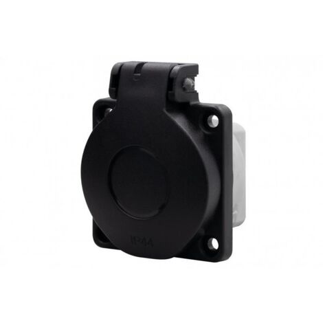 Prise de courant 16 A 250 V 2P+Z IP44 - B noir F-ELEKTRO 71091