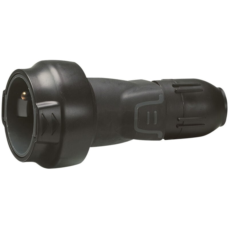 Legrand - Prolongateur à verrouillage 2P+T caoutchouc - Noir