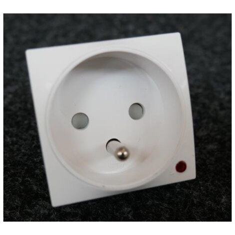 Prise de courant 16A Rotoclip lumineux blanc polaire mécanisme 45x45mm sans support ni plaque ALTIRA