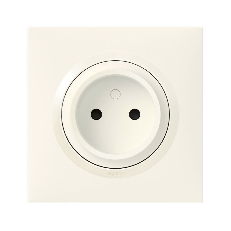 Legrand - Prise de courant 2P à puits 16A dooxie one livrée avec plaque carrée blanche et griffes (600734)