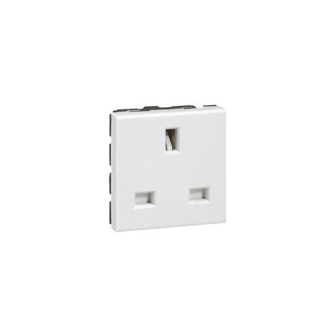 Prise de courant 2P+T 13A standard britannique Mosaic 2 modules blanc LEGRAND 077505