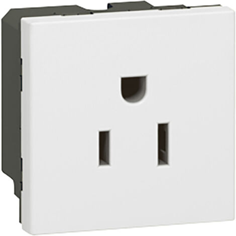 Prise de courant 2P+T 15A standard US Mosaic 2 modules blanc LEGRAND 077504