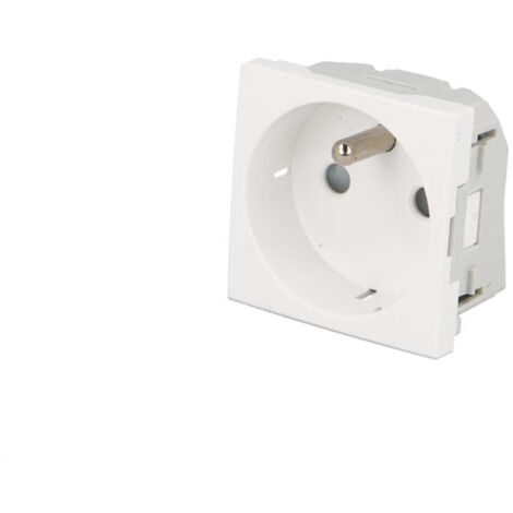 Prise de courant 16A 2P+T automatique – Montage encastré, en saillie ou sur goulotte – Dimensions 45x45 mm – Indice de protection IP20 – Efapel