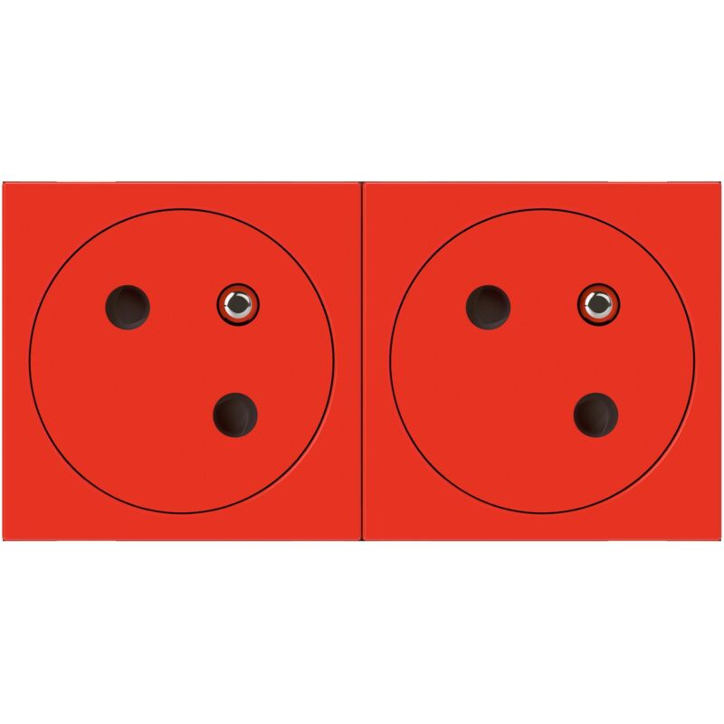 Prise de courant - 2 x 2p+t - rouge - surface Legrand 077172l Prise de courant - 2 x 2p+t - rouge - surface Legrand 077172l