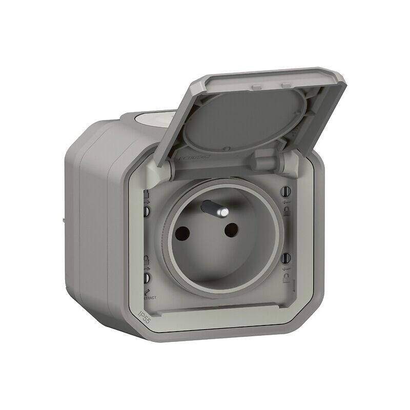 Prise de courant 2P+T complet saillie 16 a étanche Plexo sable Legrand