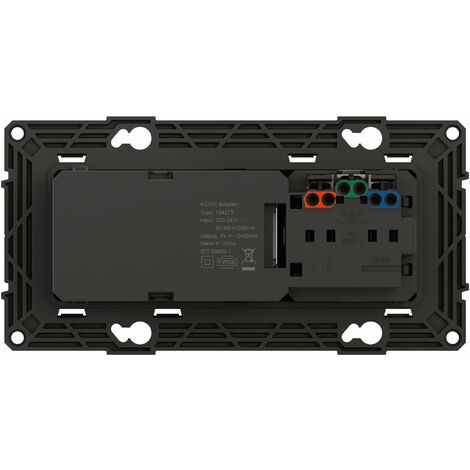 Prise de courant 2P+T + Prise Double chargeur USB - 2400 mA 6 - Neige - Bticino