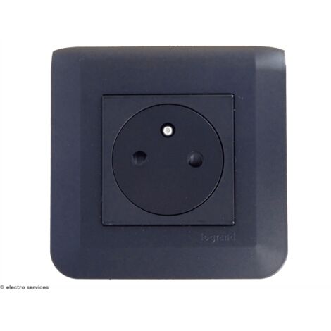 Prise de courant 2P+T Surface Mosaic Legrand Noir complet  Griffes: Sans griffes