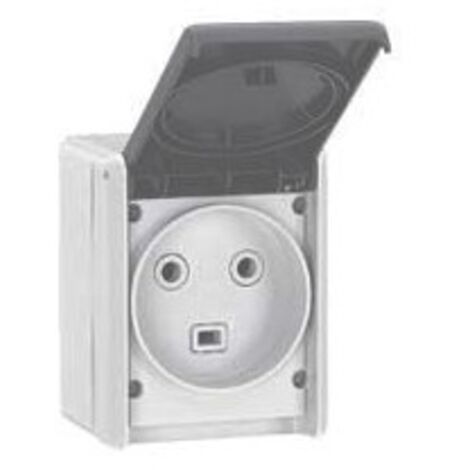 Prise De Courant 32a 3p+n+t Plexo Ip44 - Complet En Saillie - Gris
