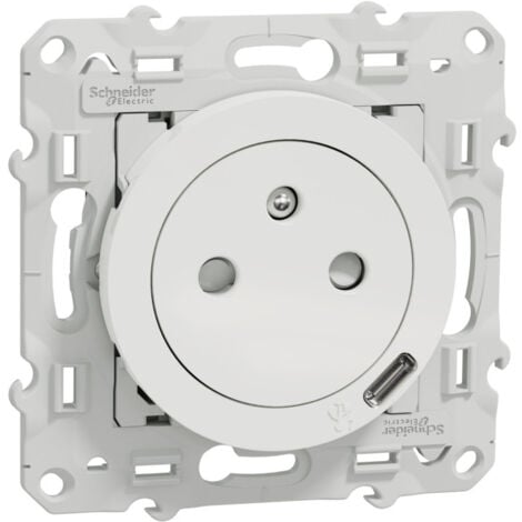 SCHNEIDER ELECTRIC Odace - Prise affleurante + usb C10.5W - blanc (S520089)