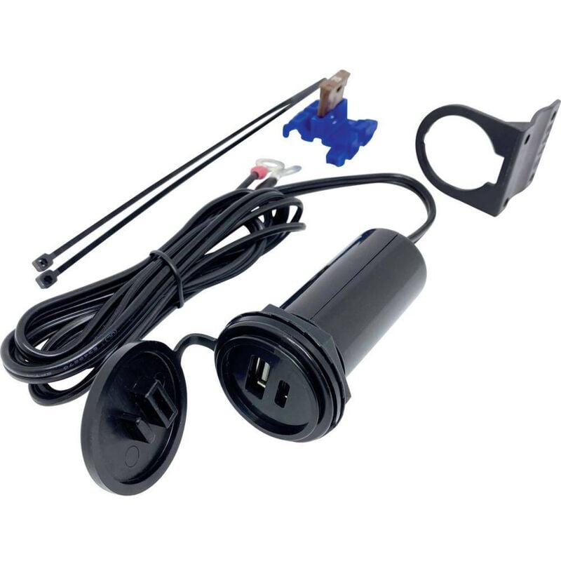 Prise de courant de bord double usb avec support - Baas