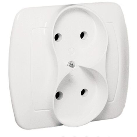 Prise de courant double B/U blanche - E131AA-KN048