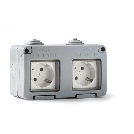 PRISE DE COURANT DOUBLE SURFACE ÉTANCHE IP55 - 16 AMPÈRES