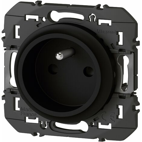 Prise de courant easyréno 2P+T faible profondeur Dooxie 16A - Noir - Legrand