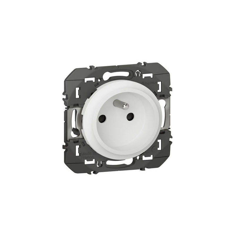 LEGRAND Prise de courant easyr&eacute;no Dooxie - 2P+T - Faible profondeur - 16A - Blanc