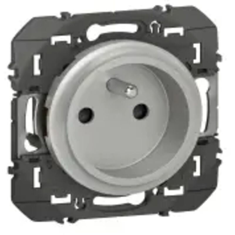 Legrand - prise de courant dooxie easyréno 2P+T faible profondeur 16A finition aluminium LEG600428