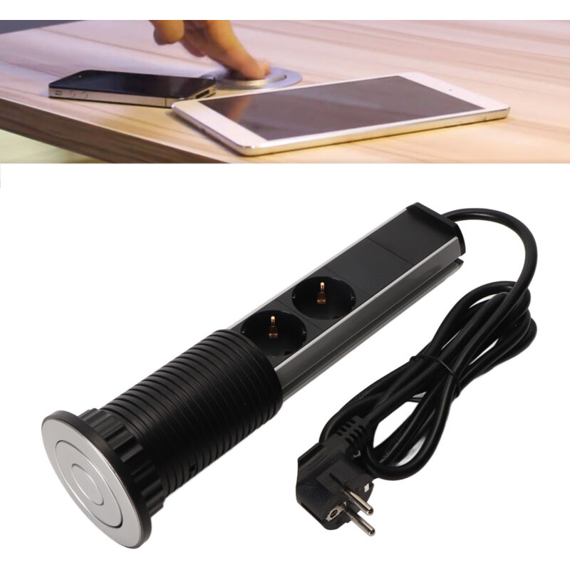 Trimec - Prise de courant escamotable pour comptoir Prise de courant escamotable encastrée pour comptoir de cuisine Bureau de conférence-