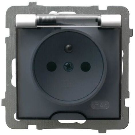 Prise de courant étanche aux projections d'eau avec mise à la terre IP-44, blanche, AS