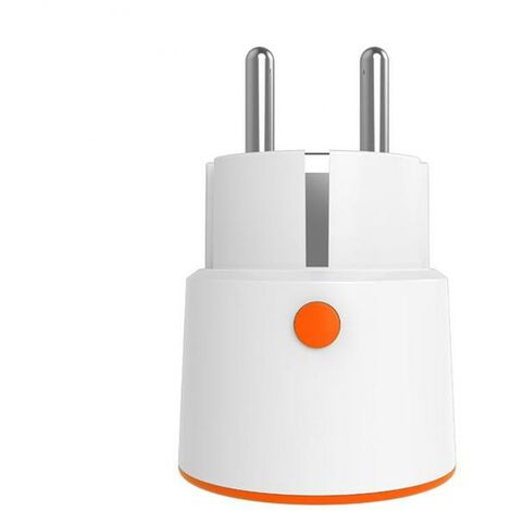 Prise de courant intelligente Tuya Zigbee, 16a, ue, 3680W, avec télécommande, fonctionne avec Alexa et Google, pour maison connectée,états-unis,Ue Plug,Orange white