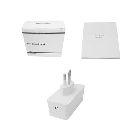 Prise de courant intelligente WiFi, 16a, fonctionne sans fil avec Alexa, télécommande vocale, moniteur, synchronisation,Brazil Plug,White Brazil Plug