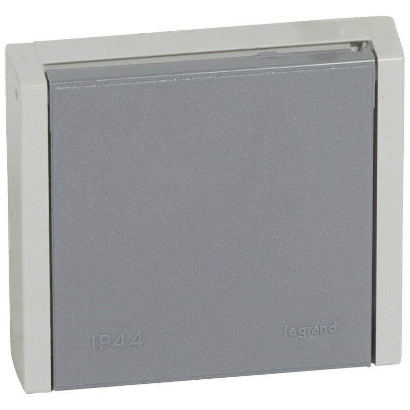 Prise de courant 3P+T 20A à fixer sur boîte diamètre 67mm Plexo complet IP44 encastré gris (055706)