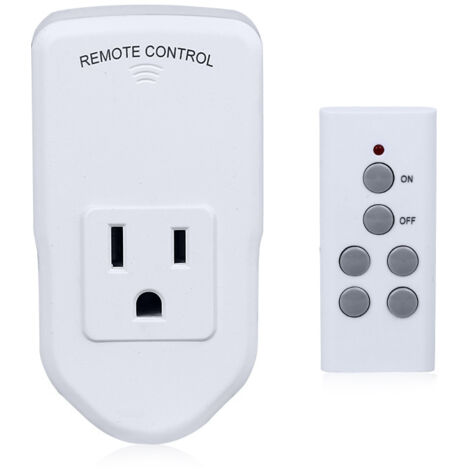 Prise de courant sans fil avec télécommande, adaptée aux lampes, ventilateurs, guirlandes lumineuses, petits appareils électroménagers, longue distance, blanc, 10A/1200W, 1 télécommande + 1 prise (san