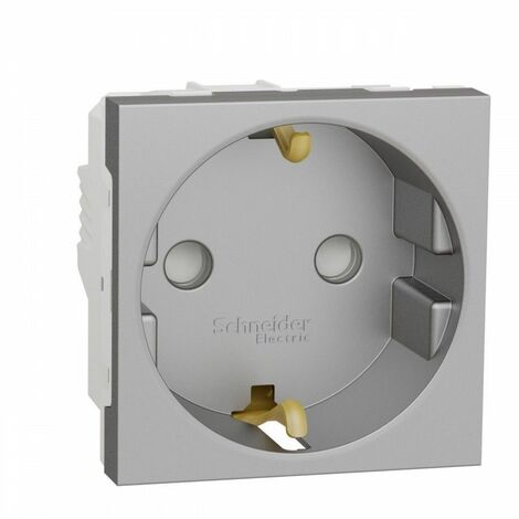 Prise de courant schuko en aluminium Schneider NU303730