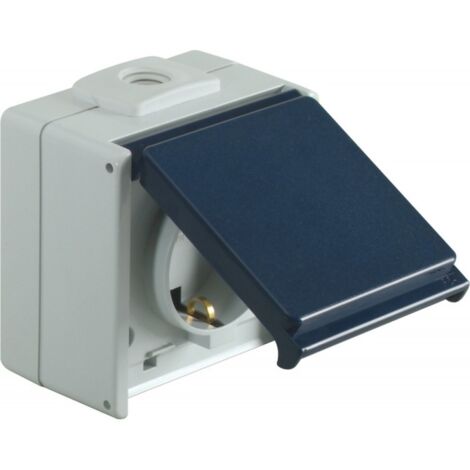Prise de courant Schuko IP54 2 compartiment de 250 V AC 50 Hz 10/16 A avec rabat 2714820