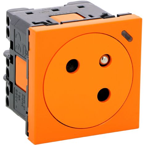 Prise de courant Surface 2P+T Mosaic Link Orange à voyant antimicrobien LEGRAND 077186L