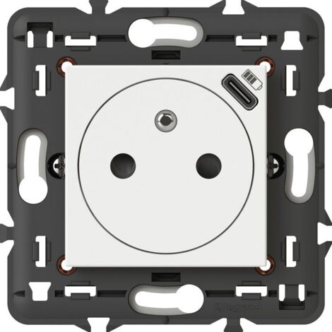 Prise de Courant Surface + Chargeur USB Mosaic - Blanc - 077161L