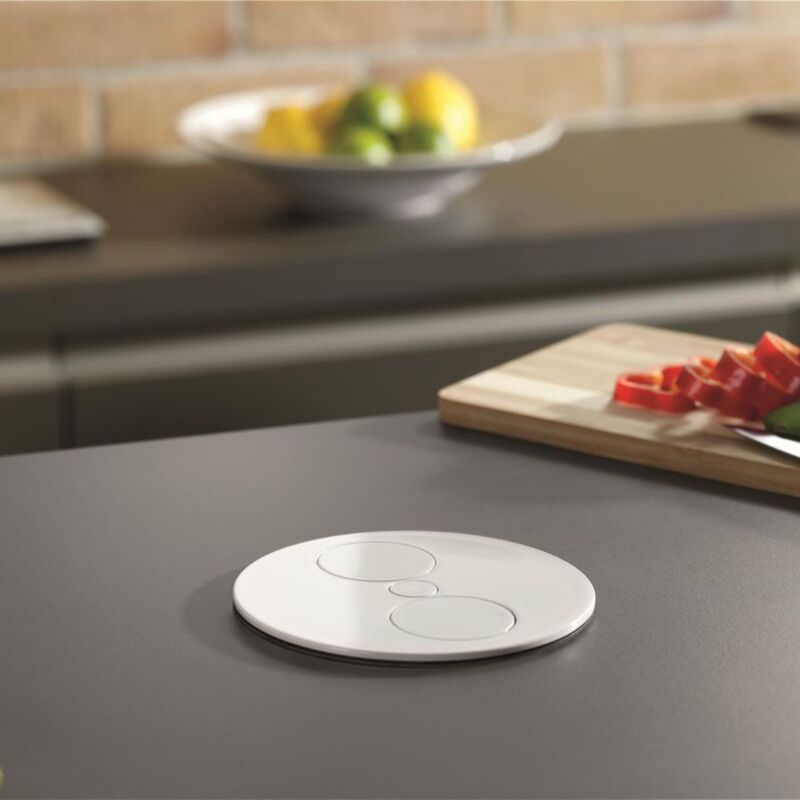 Prise plan de travail alton - Double prise à encastrer blanc mat