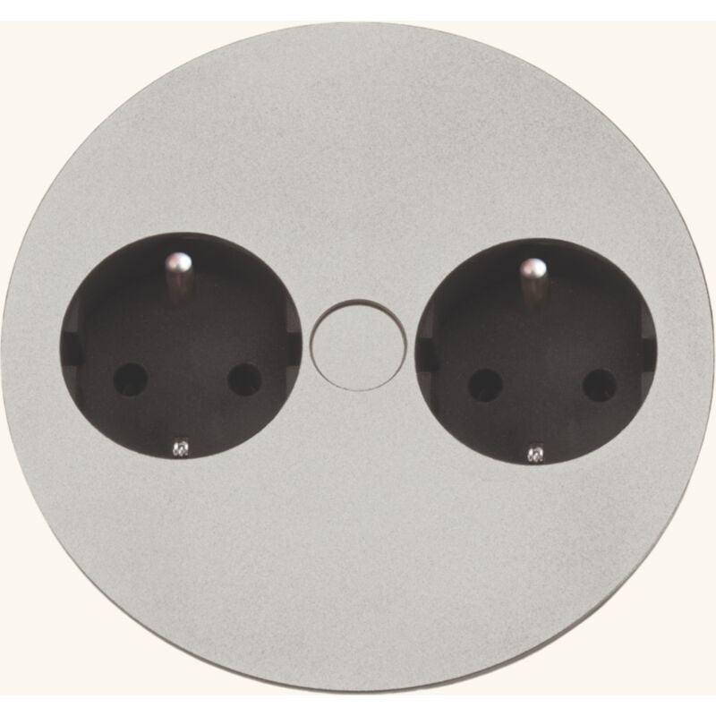 Prise plan de travail alton - Double prise à encastrer inox chromé mat