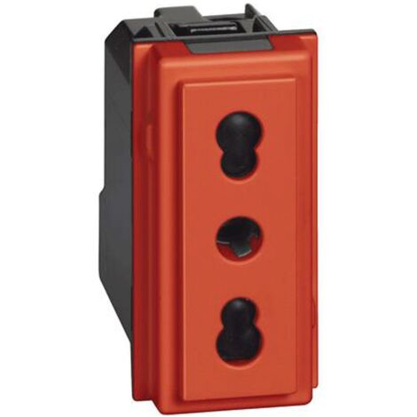Prise de Dérivation Bticino Living Now 2P+T 10/16A rouge KR4180