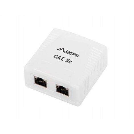 Prise de données FTP 2xRJ45 en surface, cat.5e OS5-0002-W