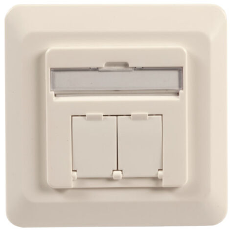 Prise de donnÚes Cat.6A 500MHz droite/gauche encastrÚe, 2 x RJ45