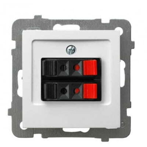 Prise de haut-parleur double blanche p/t sans cadre