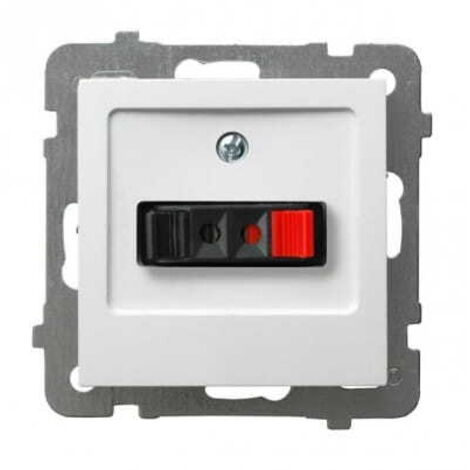 Prise de haut-parleur simple blanche p/t sans cadre