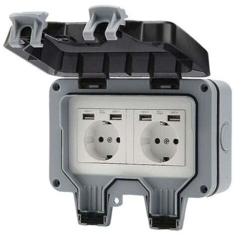 Prise de jardin, prise extérieure 16 A, interface USB, prise murale, étanche à la pluie, prise de charge