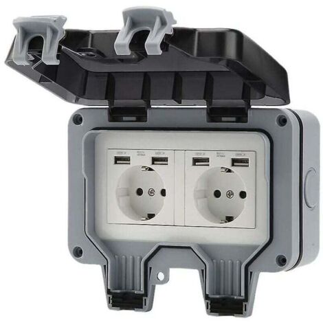 Prise de jardin, prise extérieure 16A, USB, prise murale, étanche à la pluie, prise de charge