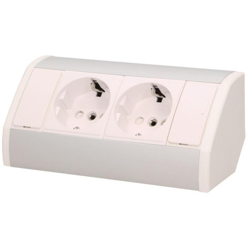 Prise de meuble 2x250V OR-GM-9005/W-G(GS) Schuko
