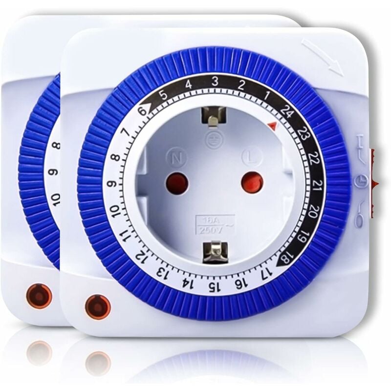 Aougo - Prise de minuterie mécanique, minuterie Intelligente, matériau Ignifuge résistant aux Hautes températures, adapté au Chargement de téléphones