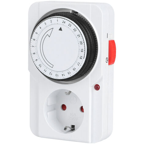 Prise de minuterie, Prise Electrique Mécanique, Minuterie D'intervalle De 15 Minutes, 24 Heures Minuterie Outil de sécurité à Domicile Prise UE 230V