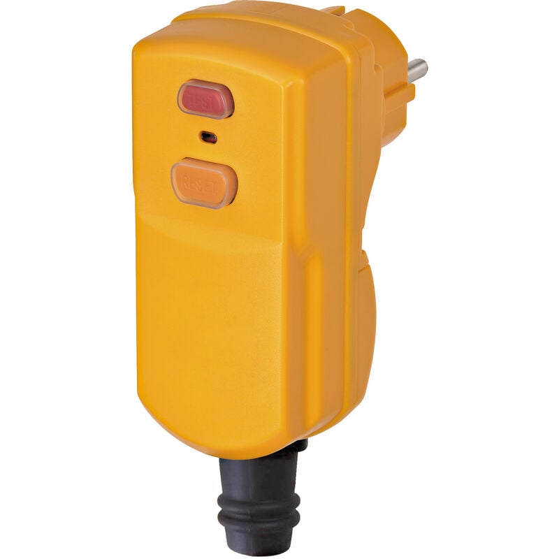 Brennenstuhl - Fiche jaune avec protection différentielle pour câble 3G1,5 et 3G2,5 - IP55 30mA