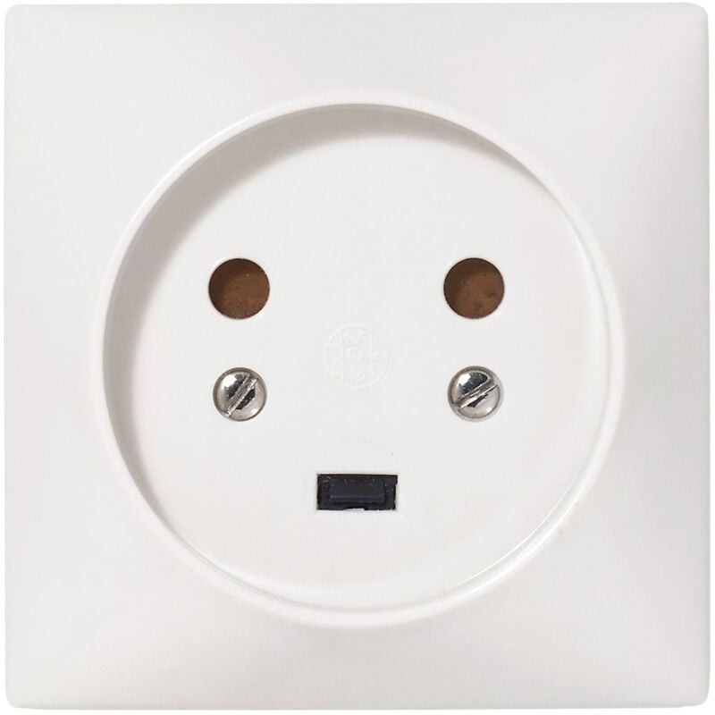 Legrand - Socle 2P+T à vis avec éclips de protection 80 x 80mm - Blanc