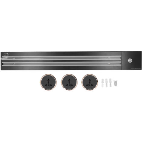 Prise de Rail Amovible Murale Double Fente 60cm et 3 Adaptateurs 250VAC 8000W 32A Universel